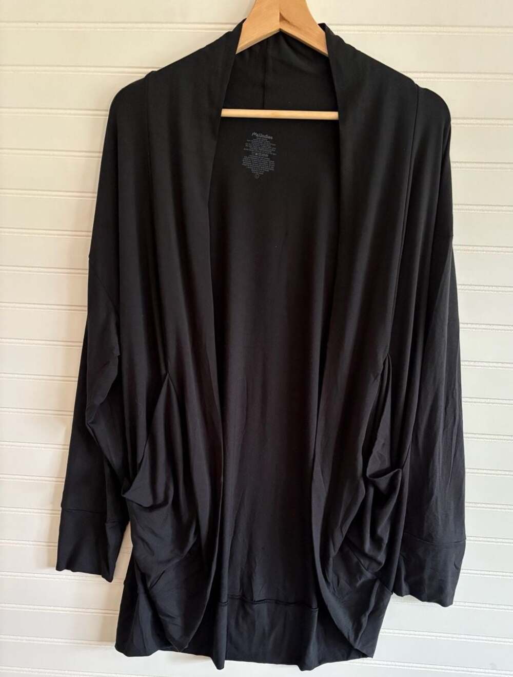 Super Cozy Soft MeUndies Women's Black Open Front Cardigan Size Large
